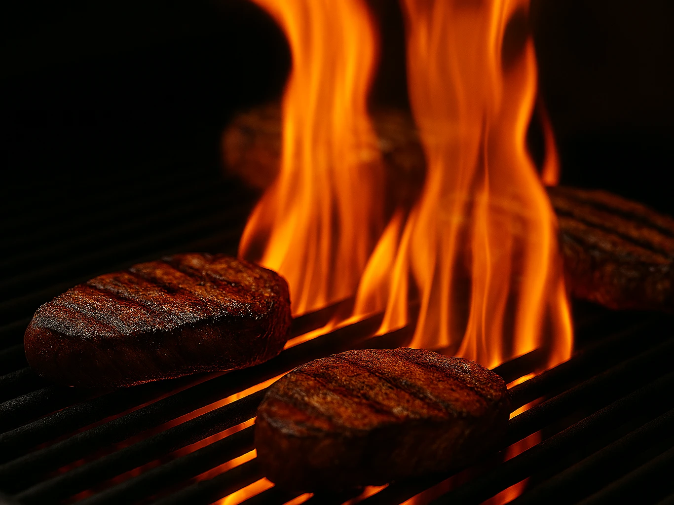 Collage von Speisen auf Tellern