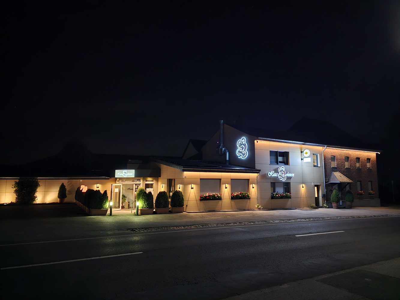 Restaurant Haus Dohmen bei Nacht