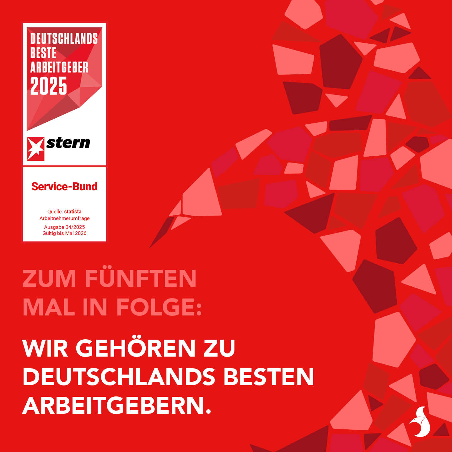 Service-Bund gehört zum fünften Mal zu "Besten Arbeitgebern"