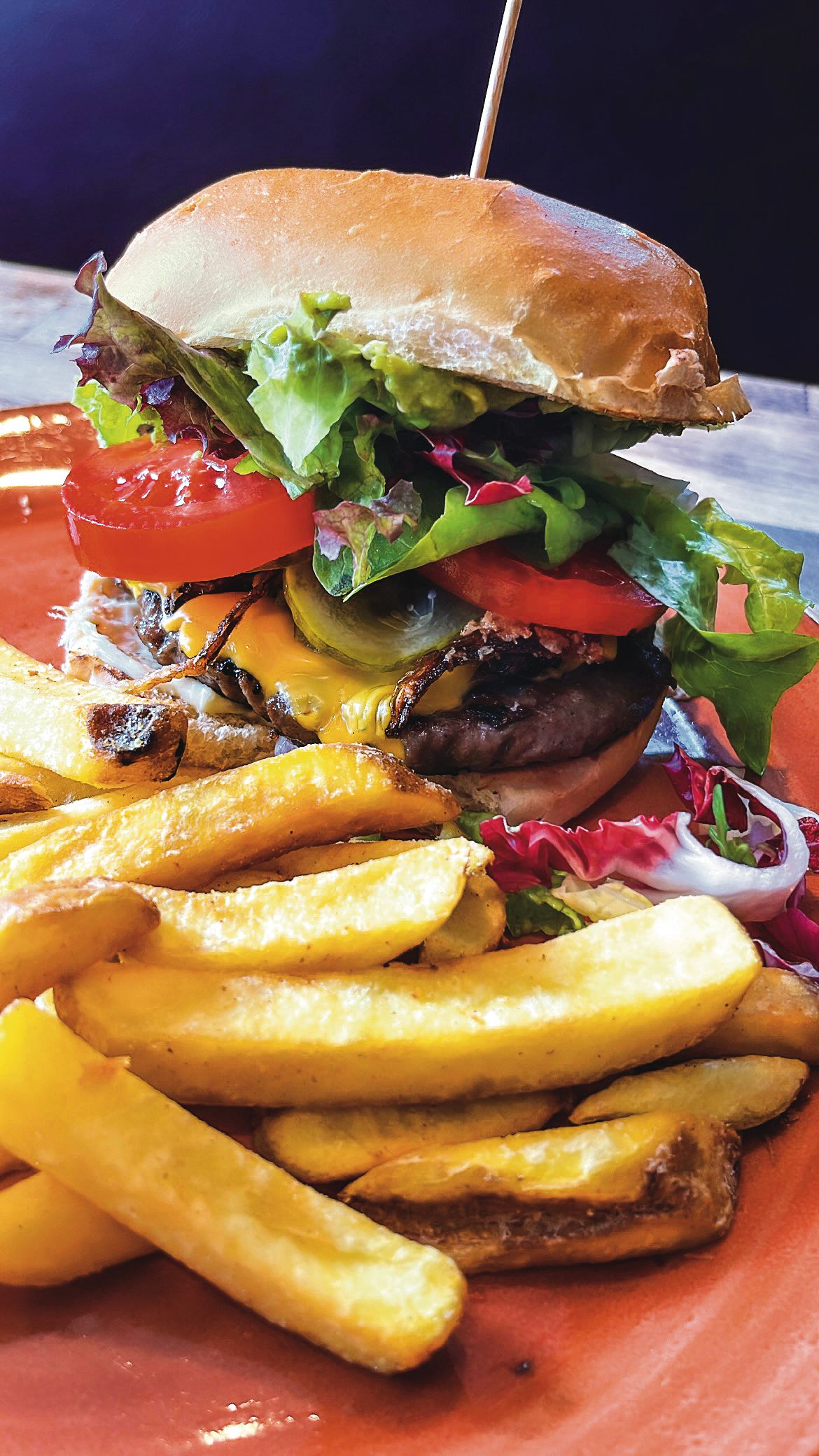 Burger mit Pommes