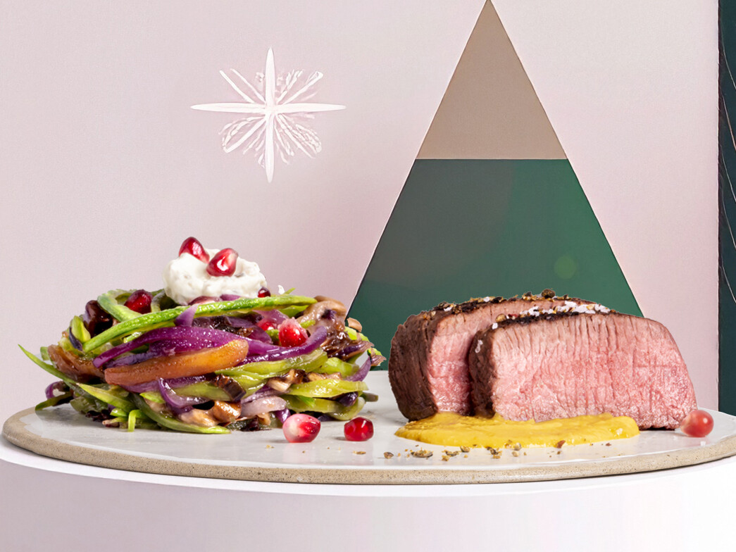 Lammlachse auf Kichererbsencreme mit lauwarmem Salat