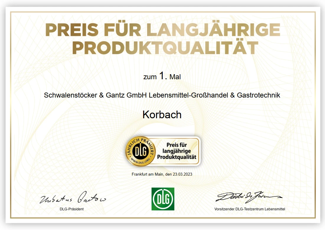 Preis für langjährige Produktqualität Preis für langjährige Produktqualität
