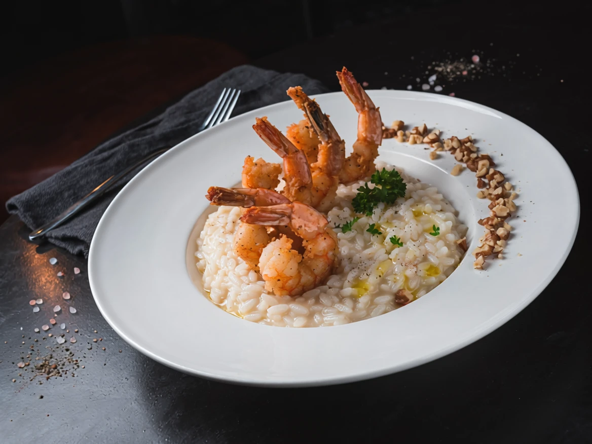 Provenzalische Garnelen mit Risotto