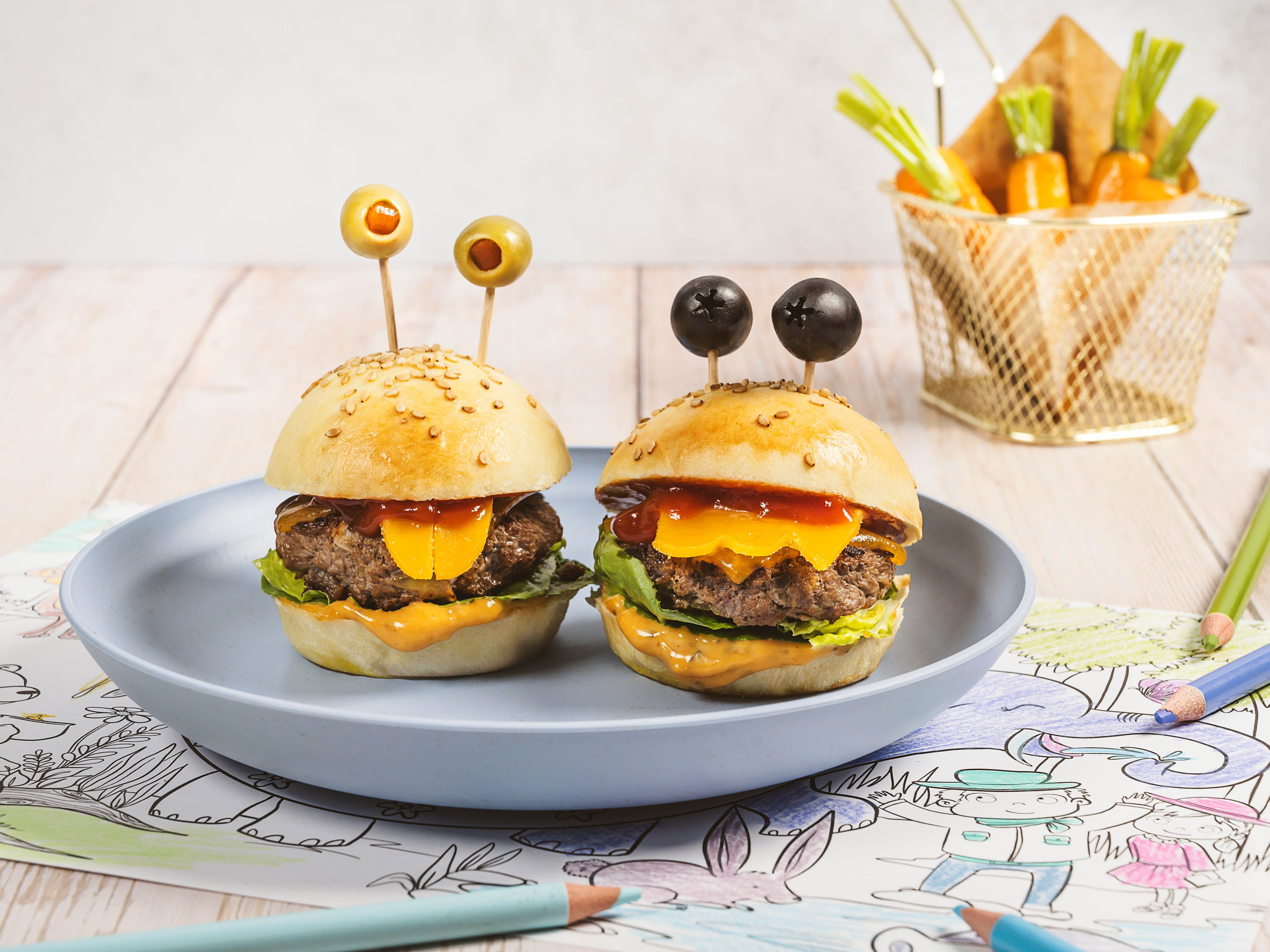 Mini-Burger mit Vanillekarotten Mini-Burger mit Vanillekarotten
