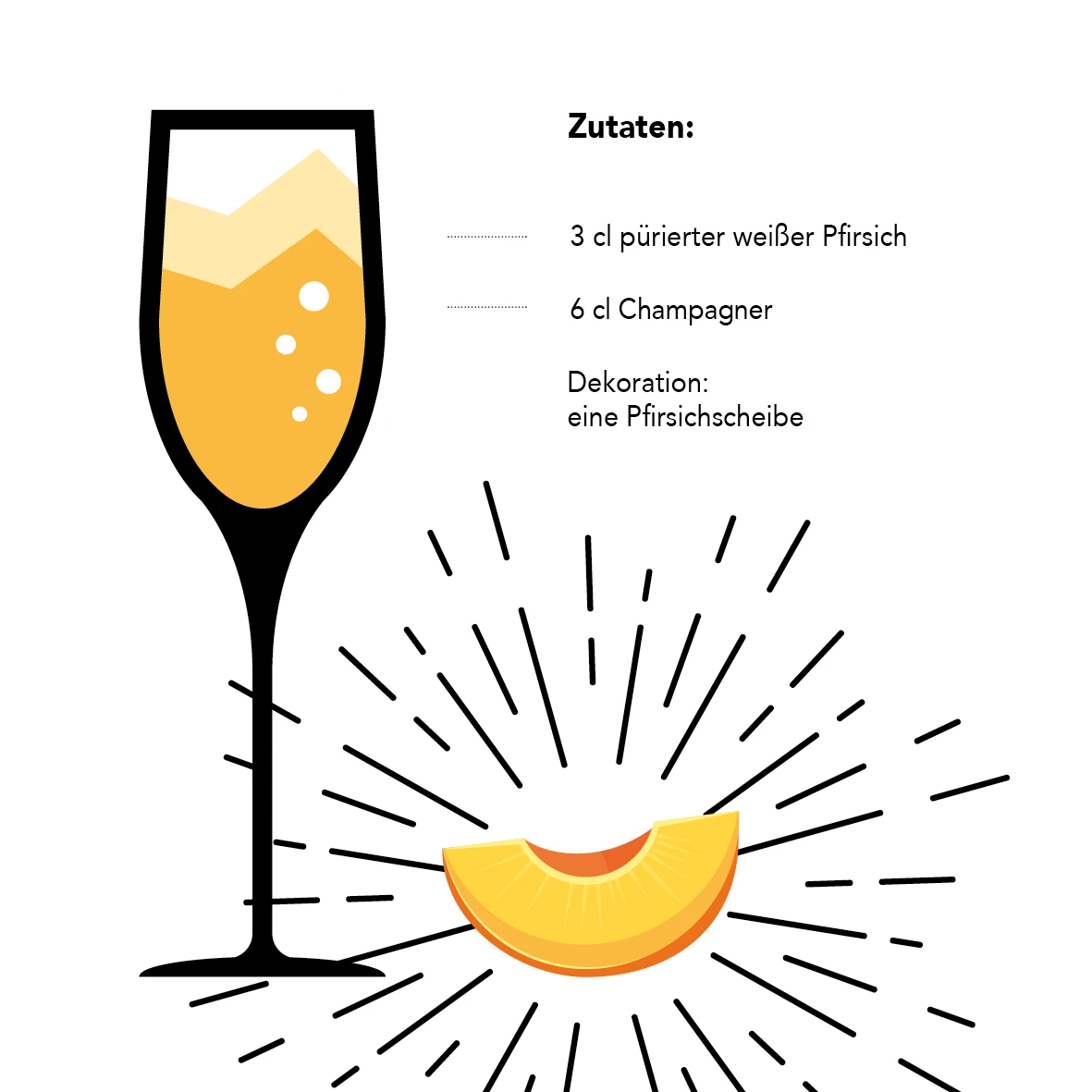 Cocktail-Klassiker Bellini Grafik Cocktail-Klassiker Bellini Grafik