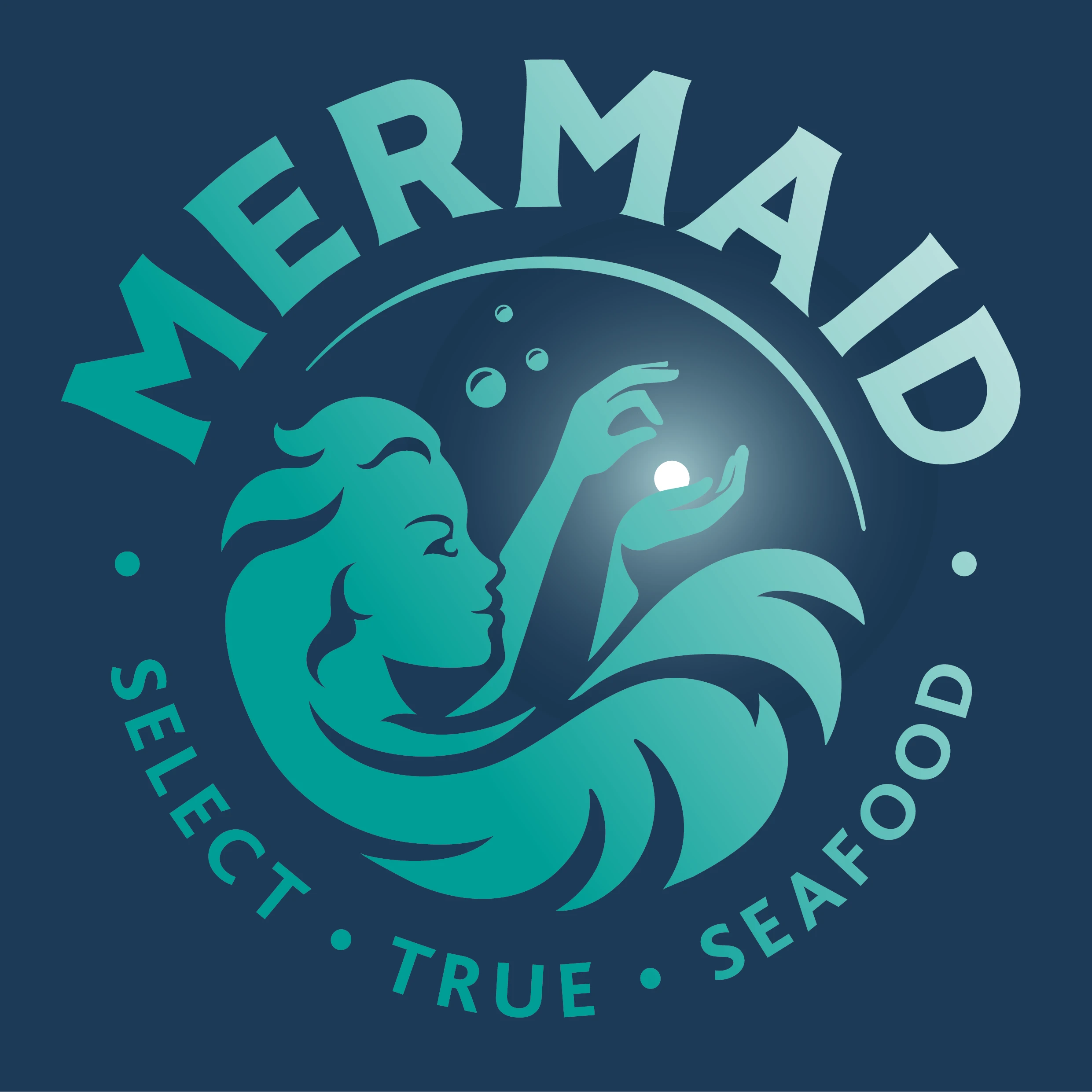 Mermaid Logo Logo der Marke Mermermaid: Eine Meerjungfrau sucht die Schätze des Meeres