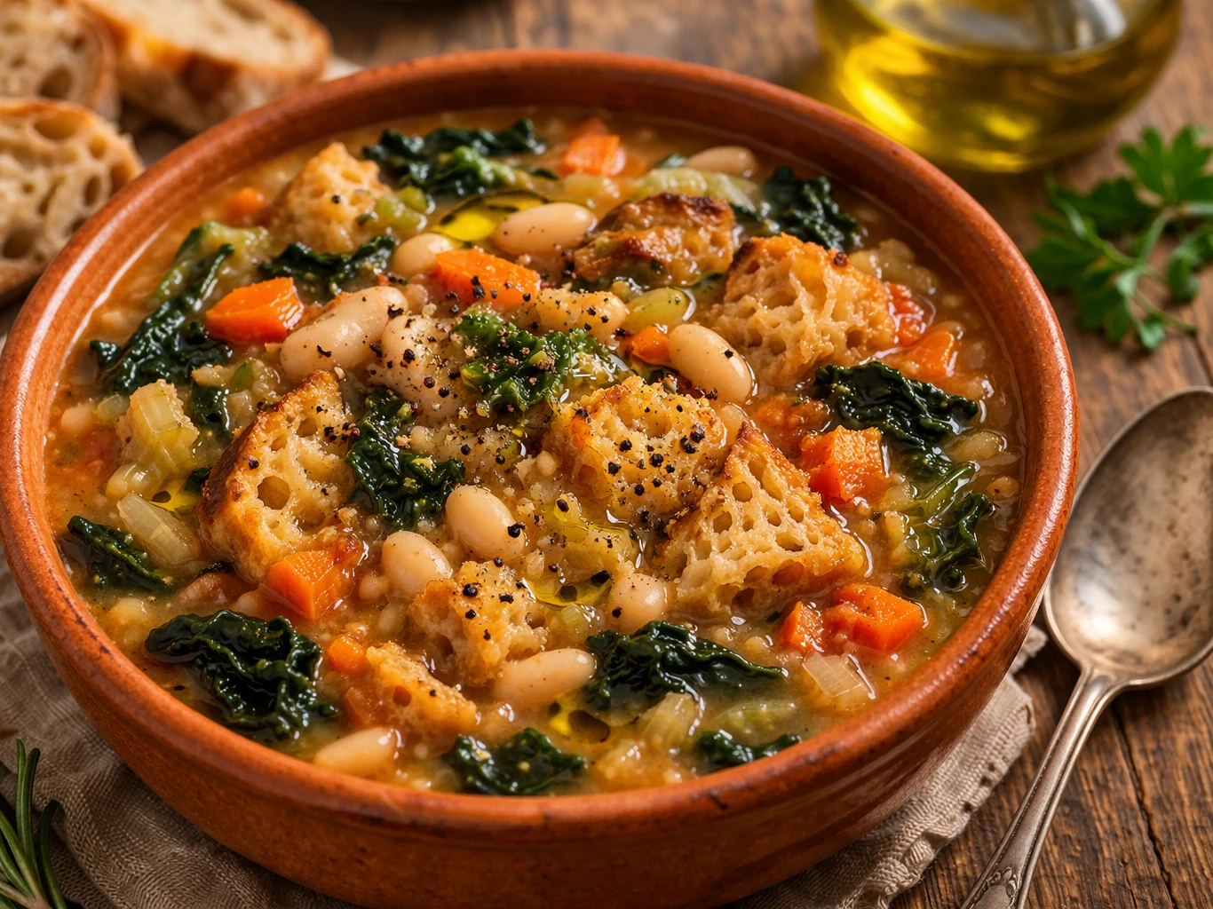 In Italien ein typisches Gericht, um Lebensmittelreste zu verwerten: Ribollita. In Italien ein typisches Gericht, um Lebensmittelreste zu verwerten: Ribollita.