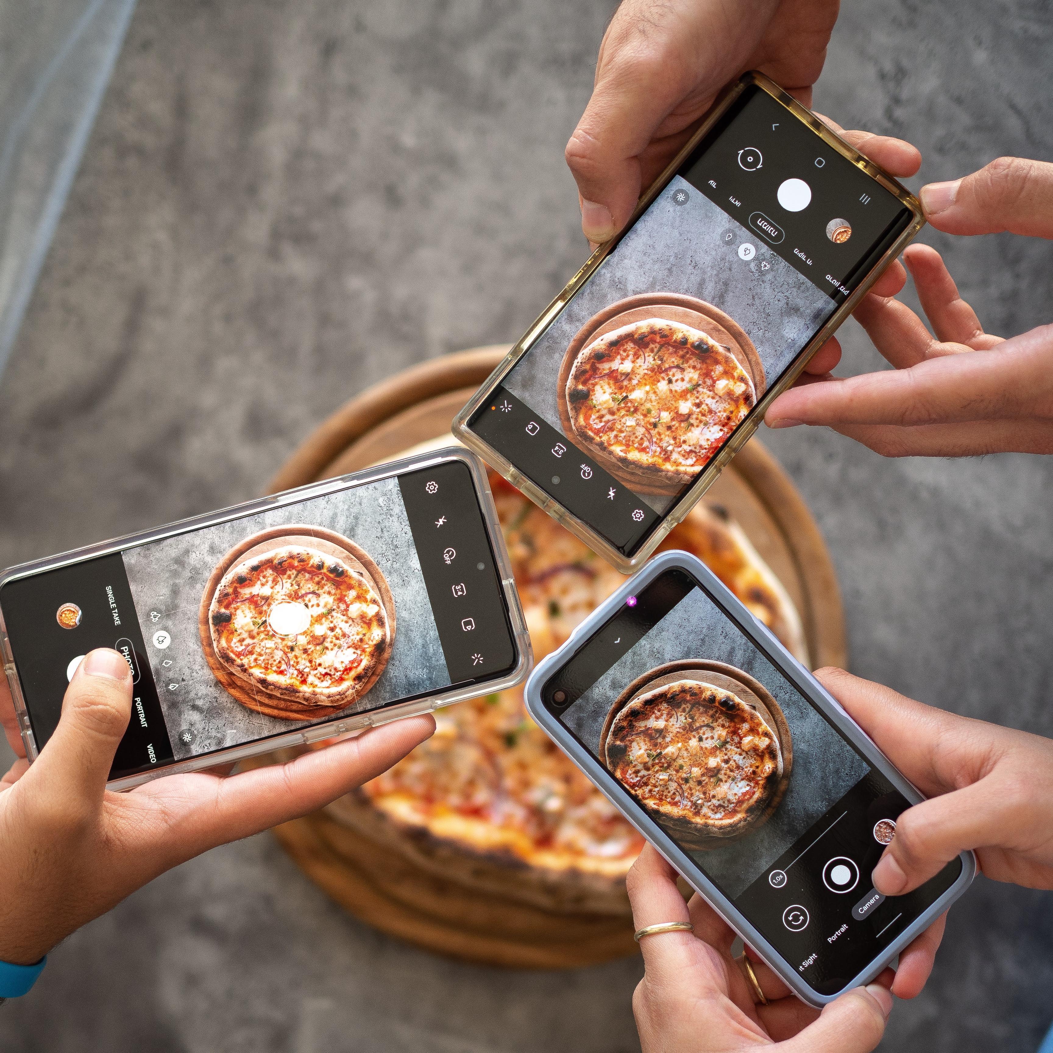 Smartphones fotografieren Pizza