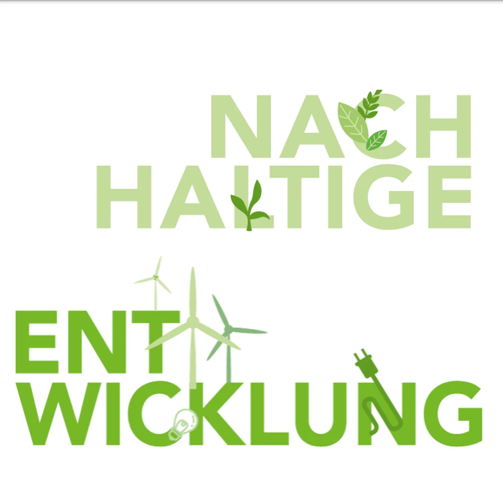 Schriftzug Nachhaltige Entwicklung